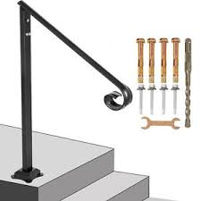 Building railings for your deck stairs is easy, provided you plan everything from the very beginning. Iron Handrail Fits 2 To 3 Steps Handrail Stair Railing Outdoor Porch Hand Rails Ebay