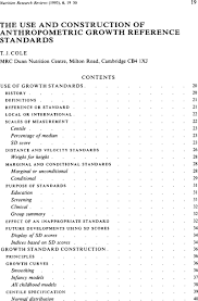 the use and construction of anthropometric growth reference