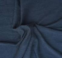 Navy Organic Cotton Rayon Spandex Fabric French Terry Knit by The Yard 8/16