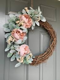 Spring Wreaths For Front Door Wreaths For Front Door Spring Wreaths Spring Peony Wreath Lambs Ear Spring Wreath Front Door Wreath Diy Spring Wreath Summer Door Wreaths Spring Door Wreaths