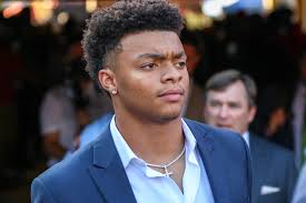 Justin Fields watches UGA football scrimmage