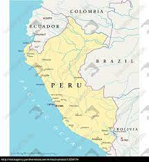 Geprägt wird das land durch eine große landschaftliche vielfalt: Peru Politische Karte Stock Photo 13259174 Bildagentur Panthermedia