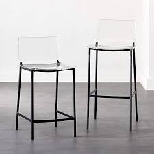 Key details upholstered seat and back in your choice of fabric. Chiaro Clear Bar Stools Black Cb2