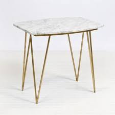 Suzy Side Table Gold Leaf White Marble Marble Side Tables White Marble Side Table Marble Table