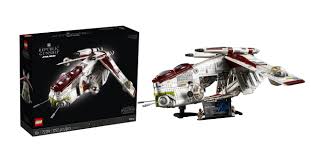 Not for minifigs (obviously) $350, 3292 pieces, 8/1 release. First Look At Lego 75309 Ucs Republic Gunship Which Bears An Unfortunate Printing Error Jay S Brick Blog