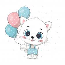 Cute Baby Cat With Balloons Illustrat Premium Vector Freepik Vector Baby Hand Character Cartoon In 2020 Cute Cartoon Drawings Cute Art Cute Drawings