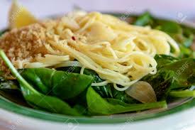Remove from the heat and let the oil steep. Close Up On Capellini Angel Hair Pasta With Virgin Olive Oil Spinach Fresh Lemon Chili Flakes Garlic And Toasted Bread Crumbs Side View Stock Photo Picture And Royalty Free Image Image 136488783
