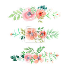 Thousands of new flower png image resources are added every day. Floral Border Elemente In Aquarell Stil Wandposter Poster Myloview De