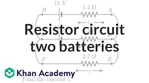 Determine the value of resistor r, and current through it. Analyzing A Resistor Circuit With Two Batteries Video Khan Academy