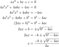 Derive Quadratic Formula Google Search Mathe
