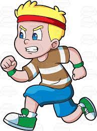 A Boy Running Fast To Win An Athletics Race Running Cartoon Running Pose Cartoon Boy