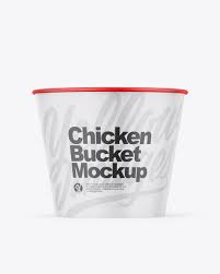 Matte Bucket With Chicken Mockup In Bucket Pail Mockups On Yellow Images Object Mockups