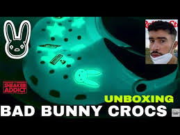 This time, it was crocs. Bad Bunny Crocs In Hand Unboxing Glow In The Dark Test Must Watch Badbunny Crocs Croctober Youtube