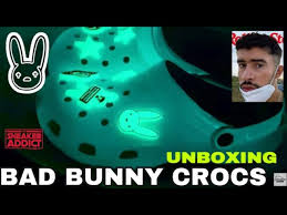 Make sure to sub up if your new and i hope all of you guys enjoy the video of me unboxing the rare bad bunny crocs. Bad Bunny Crocs In Hand Unboxing Glow In The Dark Test Must Watch Badbunny Crocs Croctober Youtube