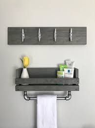 Bathroom Set Bathroom Shelf With Towel Bar And Towel Rack With Cleats Industrial Nautical Bathro Industrial Bathroom Decor Shelves Bathroom Storage Shelves