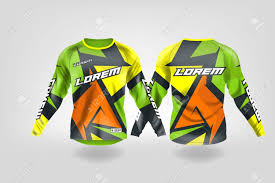 Download T Shirt Sport Design Template Long Sleeve Soccer Jersey Mockup For Football Club Uniform Front And Back View Motocross Jersey Mtb Jersey Royalty Free Cliparts Vectors And Stock Illustration Image 130417792