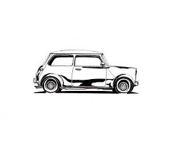 Classic Mini Sketch Classic Mini Car Drawing Kids Mini Drawings