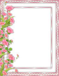 Pink Transparent Png Frame With Flowers Bordas Coloridas Molduras Vintage Bordas