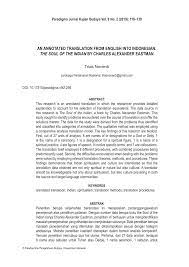 Pdf An Annotated Translation From English Into Indonesian The Soul Of The Indian By Charles Alexander Eastman