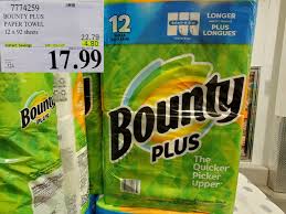 7774259 Bounty Plus Paper Towel 12 X 92 Sheets 4 80 Instant Savings Expires On 2020 10 25 17 99 Costco East Fan Blog
