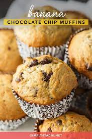 Banana Chocolate Chip Muffins Recipe Banana Chocolate Chip Muffins Chocolate Chip Muffins Banana Muffins Easy