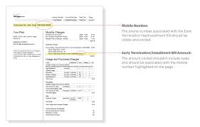 Itemized Bill Verizon Wireless Early Termination Fee