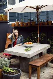 Cement garden table and benches, description: 10 Easy Pieces Concrete Outdoor Furniture Gardenista