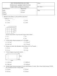 Hitunglah berapakah tinggi prisma segi empat tersebut. Mtk Kls 5 Pat