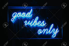 Good Vibes Only Words In Blue Neon Light Signage Blue Neon Lights Neon Lighting Light Words