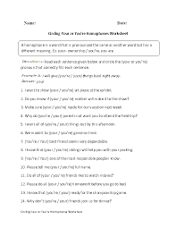 Your Or You Re Homophones Worksheet Homophones Worksheets Commonly Confused Words Homophones