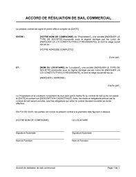 Résiliation pour cause de déménagement : Accord De Resiliation De Bail Commercial Modeles Exemples Pdf Biztree Com