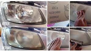 Buang lapisan kuning dengan kertas pasir gred 600; Cara Kilatkan Lampu Kereta Yang Dah Kuning Dengan Bajet Bawah Rm15 Terus Nampak Baru