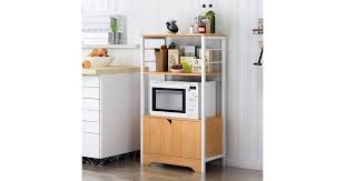 Being one of the renowned names in the market, we have. 3 Tier Wooden Shelf Microwave Oven Rack Stand Condiment Kitchen Storage Cabinet Holder Antique Oak Color Matt Blatt