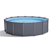 Intex 15 Ft 8 In X 49 In Metal Frame Above Ground Swimming Pool Graphite Gray 26383eh The Home Depot In 2020 Above Ground Swimming Pools Round Above Ground Pool Intex