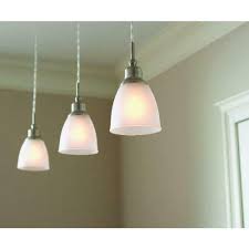 3 Pack Mini Pendant Lights Brushed Nickel Frosted Glass