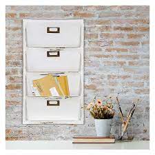 Free up valuable workspace with this versatile distressed white wall mail organizer letter bin. Distressed White Letter Bin Organizer Kirklands