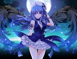 Wallpaper anime, boy, blue, eyes, hair. Wallpaper Dark Anime Girl With Blue Hair 1500x1154 Wallpaper Teahub Io