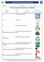 Using And Saving Natural Resources 2nd Grade Science Worksheets And Answer Keys Study Guides And Vocabulary Sets Louisiana Academic Standards
