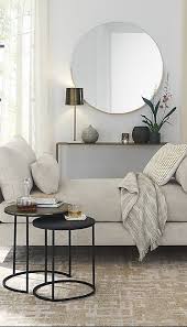 Gerald Large Round Gold Wall Mirror Reviews Crate And Barrel Types Of Sofas Upholstered Daybed Brass Console Table