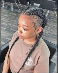 2 Feed In Braids Stitch Braids No Knot Cornrows Feed In Braids Hairstyles 2 Braids Hairstyles Feed In Braid