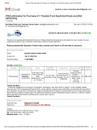 Kaunter 10 & 11 transnasional express, terminal bas melaka sentral, jalan tun razak, 75300 peringgit, melaka. Gmail Tr Confirmation For Purchase Of 1 Ticket S From Busonlineticket Com Ref Ur7n74tn Pdf Ticket Admission Government