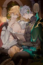 Rule 34 - 3boys Aether (genshin Impact) Ahoge Al-haitham Alhaitham (genshin  Impact) Anger Vein Bangs Black Gloves Blonde Hair Blurry Blurry Background  Book Braid Braided Ponytail Cape Collarbone Collared Shirt Commentary  English