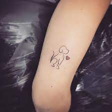 Dog Outline With Heart Tattoo Small Dog Tattoos Tattoos Small Dog Tattoos For Women