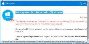 Remove Your System Is Infected With 3 Viruses Pop Up Scam Removal Guide