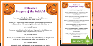 That so, being guided and guarded by your love, i may be kept from falling, this day and all my days, through jesus christ my lord. Halloween Prayers Of The Faithful Print Out Teacher Made