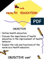 To provide appropriate knowledge 2. Health Education Notes Motivation Motivational