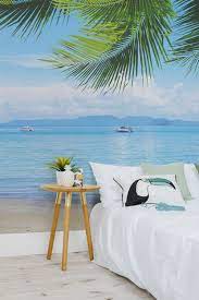 There Isn T A Better Way To Pretend You Re On Holiday Than By Bringing The Beach To Your Home And Can Ce Beach Mural Beach Scene Wallpaper Beach Themed Bedroom