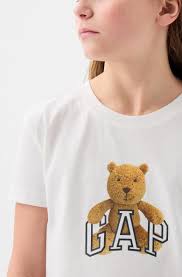Organik Pamuk Gap Brannan Bear Logo T-Shirt
