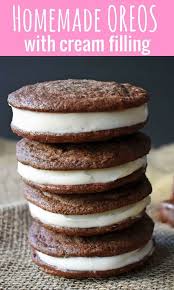 Homemade Oreo Cookies With Cream Filling Soft Chocolate Cookies Filled Homemade Sweet Cream Filling A Ore Homemade Oreo Cookies Homemade Cookies Oreo Cookies