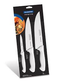 Save on 3 piece cutlery set. Tramontina 3 Piece Premium Cutlery Knife Set White Silver Dubaistore Com Dubai